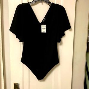 BNWT - Black Express body suit with short flowy sleeves